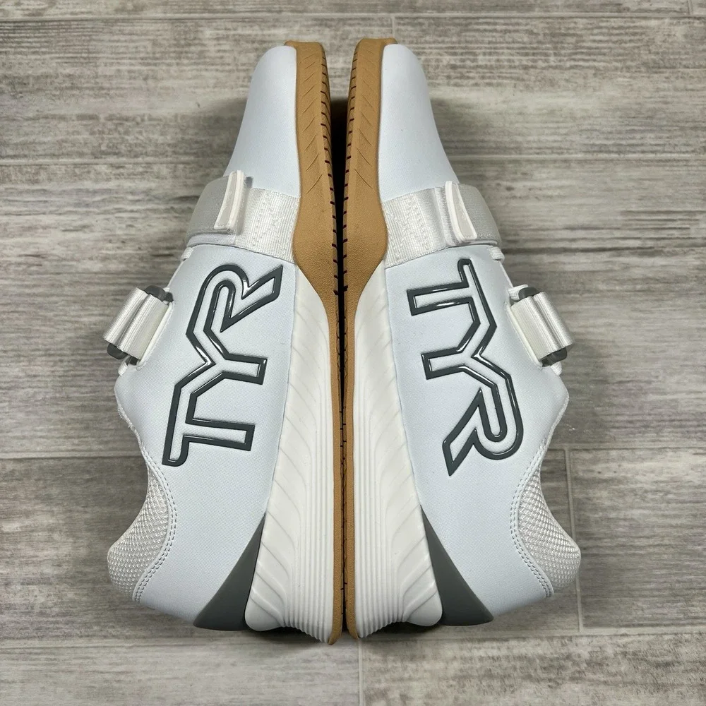 TYR L-1 Lifter Men's 11 Weight Training Powerlifting Gym Shoes White Silver NWOB